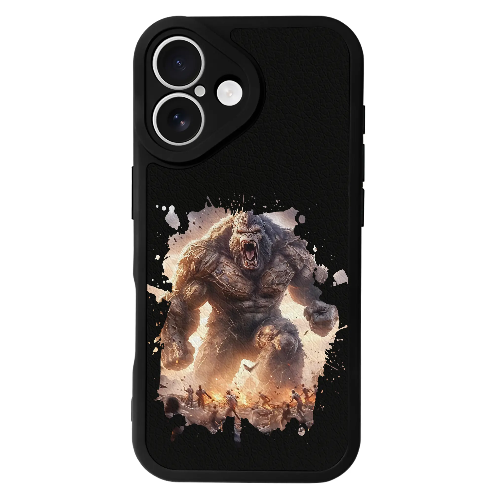 ゴジラ グッズ,キングコング - IPhone 16シリーズ対応 ・ シリコンスマホケース ・ レザー調 ・ 高精度フィット ・ 耐衝撃 ・ ワイヤレス充電対応 ・ 精密カット